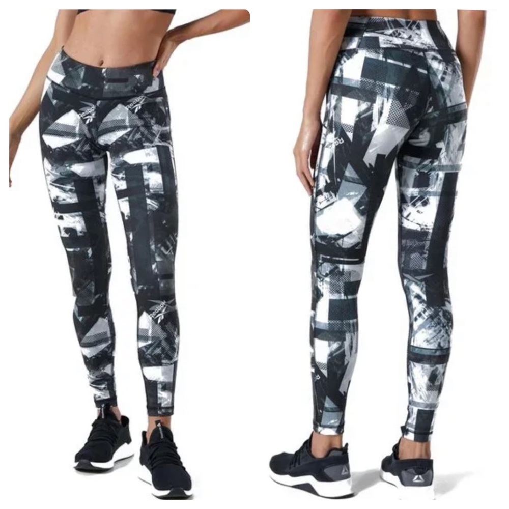 Reebok Workout Ready MYT AOP Leggings Size Small
